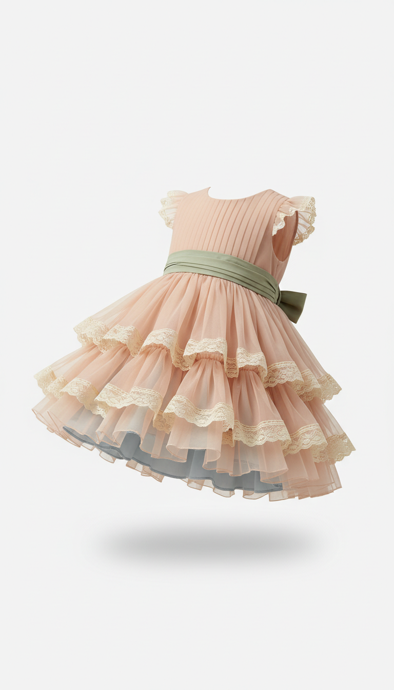 Blush Peach Layered Dress
